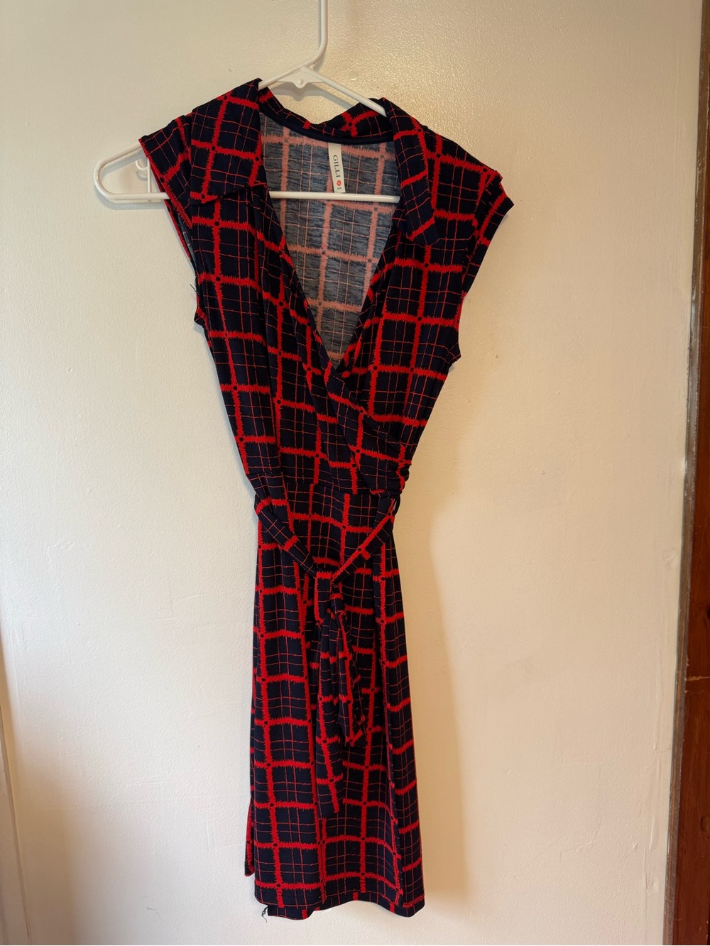 Women’s Red and Black Wrap Dress